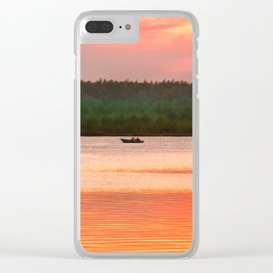 Summer sunset on Wild lake Clear iPhone Case