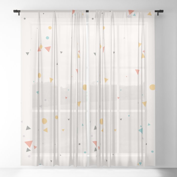 Geometric Messy Confetti Pattern Sheer Curtain