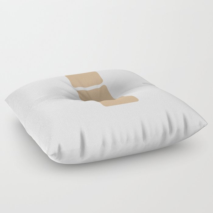 i (Tan & White Letter) Floor Pillow