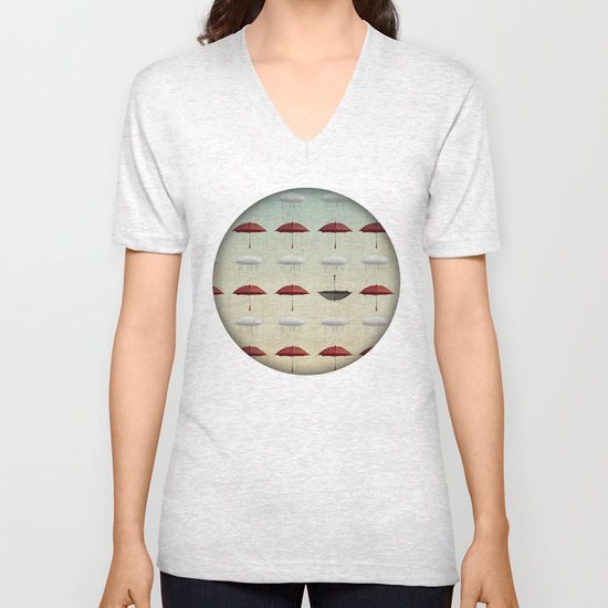 embracing the rain pattern Unisex V-Neck