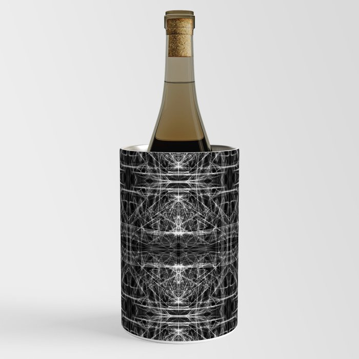 Liquid Light Series 51 ~ Grey Abstract Fractal Pattern Wine Chiller