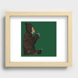 happy bear (green background) Recessed Framed Print