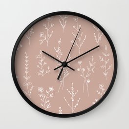 Blush New Wildflowers  Wall Clock