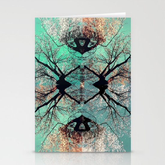autumn tree-vessel pattern Stationery Cards