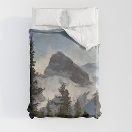 The Three Sisters - Canadian Rocky Mountains Duvet Cover