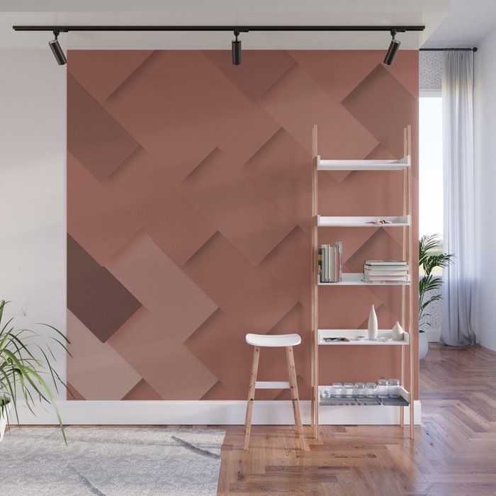 Terracotta Pattern Layered Like Shingles Tiles Or Paint Swatches You Just Cannot Choose From Wall Mural By Alicemills Society6