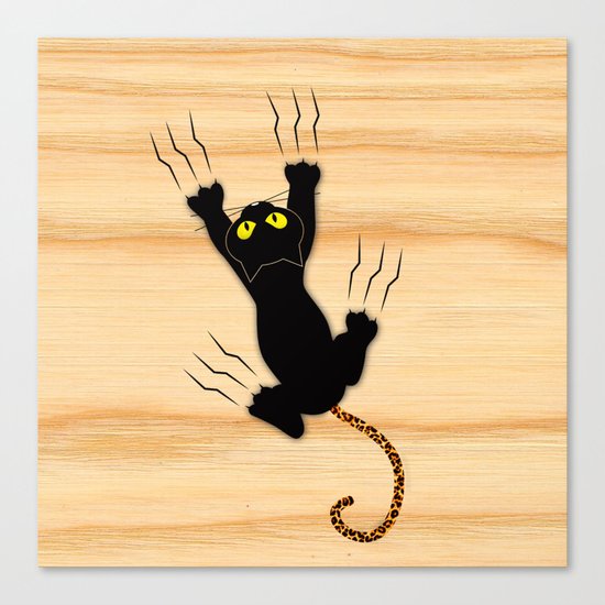 Cat Climbing Canvas Print
