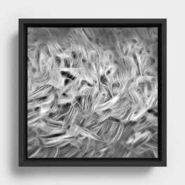 Psychedelic Abstraction In Black And White Framed Canvas