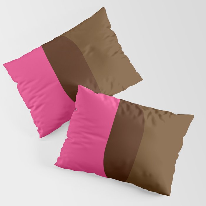 Mid-Century Modern Arches in Chocolate and Pink Pillow Sham