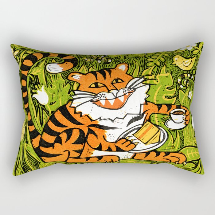 Tiger teatime Rectangular Pillow