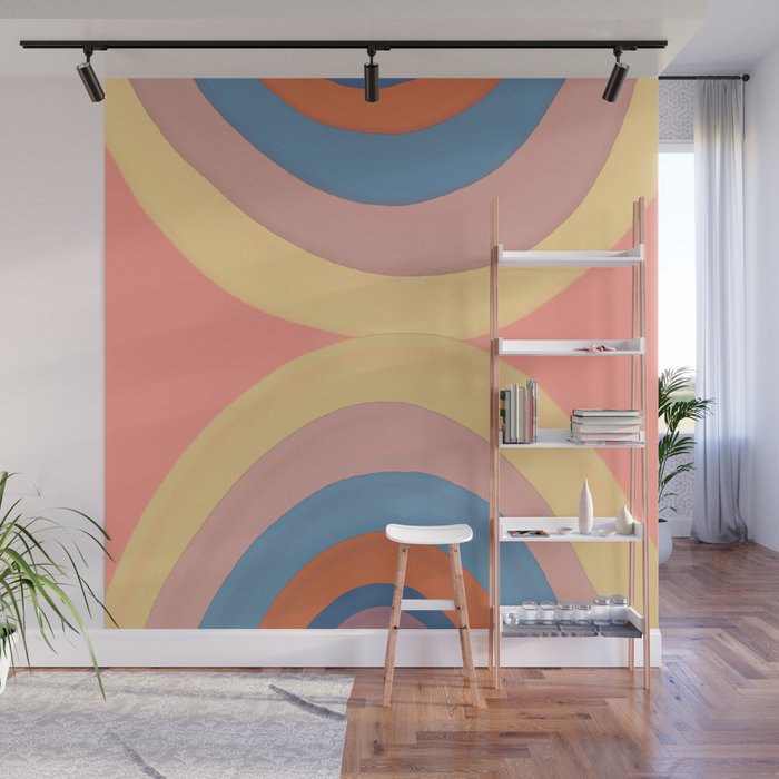 Abstract Rainbow Lines 3 Wall Mural