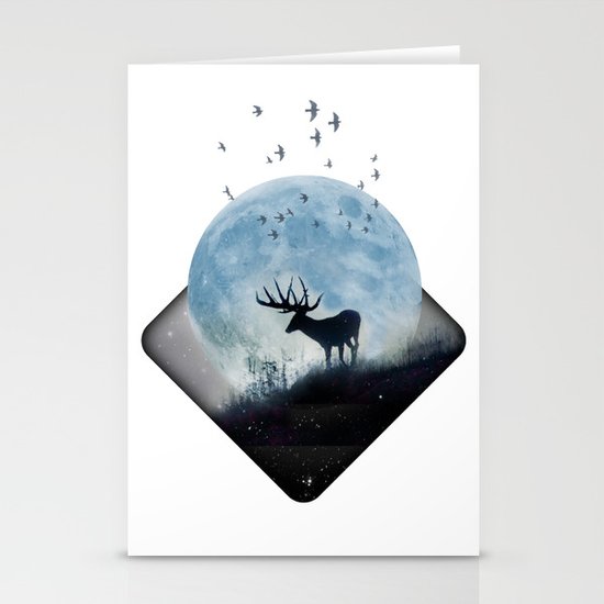 blue moon spill Stationery Cards