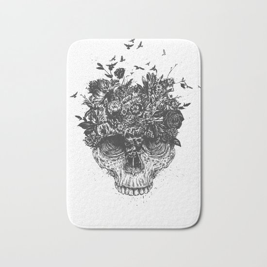 My head is a jungle (b&w) Bath Mat