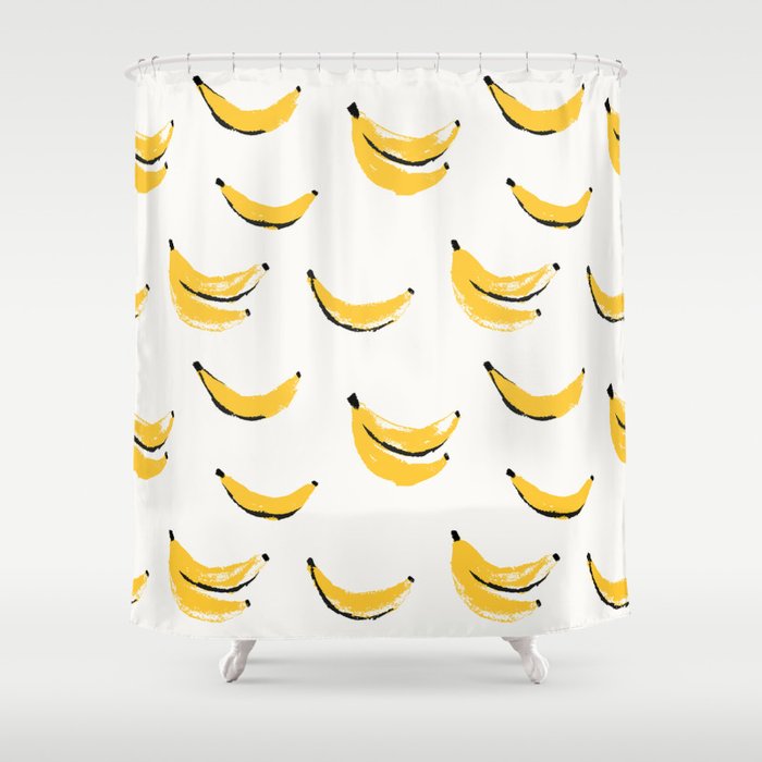 Watercolor bananas seamless pattern Shower Curtain