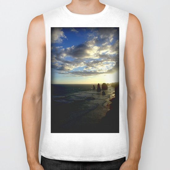 Clouds circling the Twelve Apostles Biker Tank