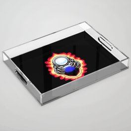 Astronaut Fire Moon Acrylic Tray