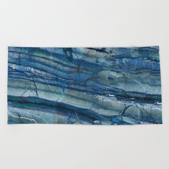 Ocean Depths Blue Marble Beach Towel