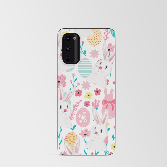 Easter Bunny And Eggs Floral Pattern  Android Card Case
