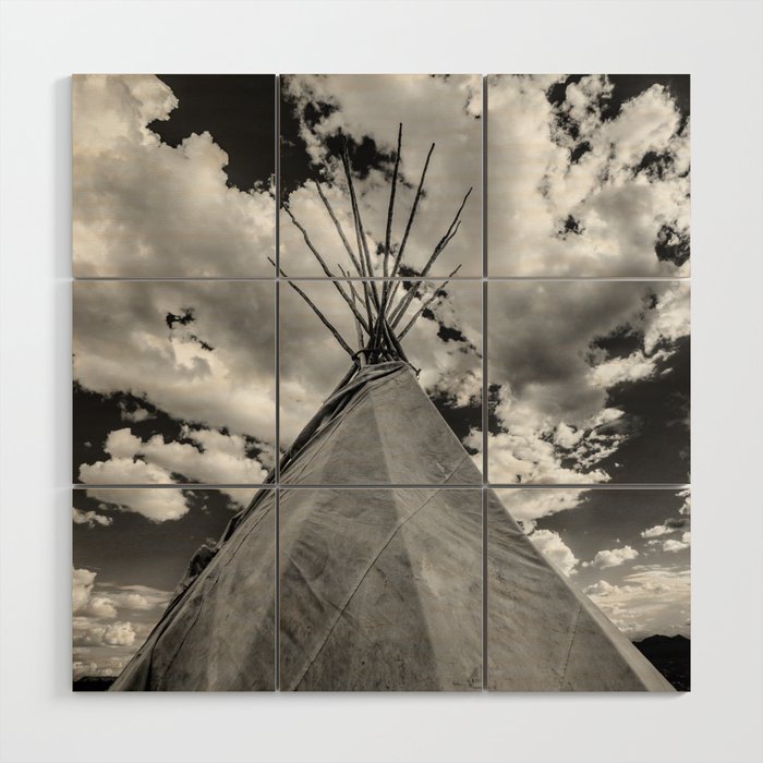 Black and White Teepee Wood Wall Art