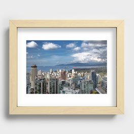 Aerial view at Downtown Vancouver Recessed Framed Print