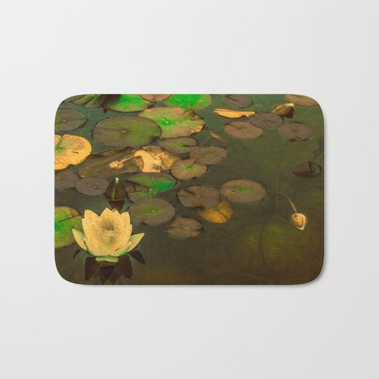 Summer Waterlily Pond Bath Mat