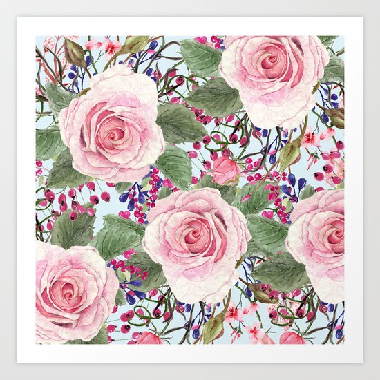 Watercolor Roses #2 Art Print