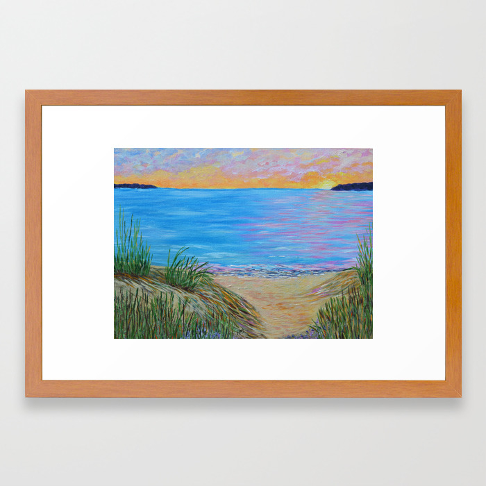Lake Michigan Landscape Painting Framed Art Print By Artbykatsy Society6