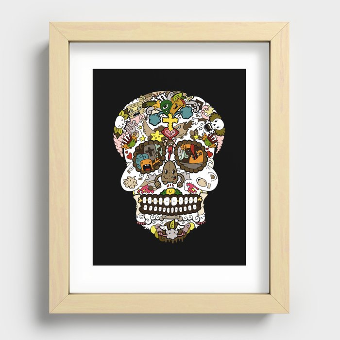 El dia de los muertos (Skull) Recessed Framed Print