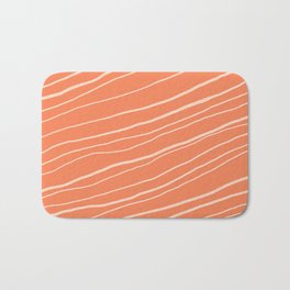 A Fresh Piece of Salmon Bath Mat | Stripes, White, Pattern, Fish, Food, Salmon, Orange, Salmonpattern, Stripespattern, Orangeandwhite 