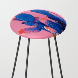 Cactus on pink. Counter Stool