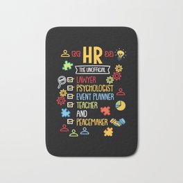 HR The Unofficial Lawyer Psychologist Event Planner Teacher Bath Mat | Supervisor, Hiring, Office, Workforce, Counseling, Personnel, Interviewer, Graphicdesign, Company, Human Resource 