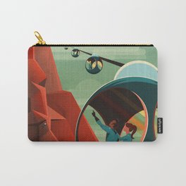 Mars Retro Space Travel Poster Carry-All Pouch
