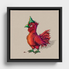 Sriracha Rooster Framed Canvas