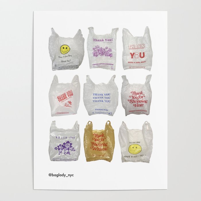 bag lady_nyc plastic bag poster Poster