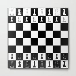 Chess Board Layout Metal Print | Board, Halftone, Square, Game, Ivory, Castle, Chess, Squares, Pawn, War 