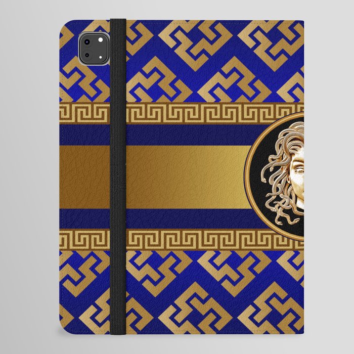 Luxury Medusa Greek Gold & Blue iPad Folio Case