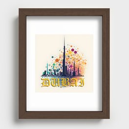 Dubai Skyline Recessed Framed Print