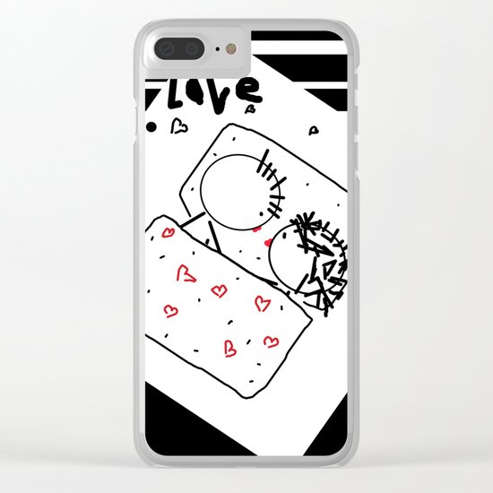 Black and white comic . Love . Clear iPhone Case