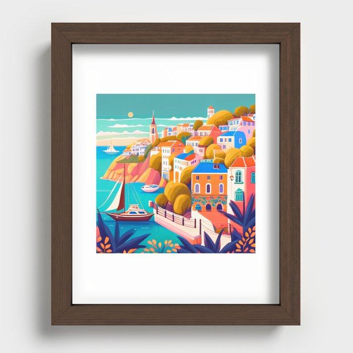 The Shore Of Colors  Recessed Framed Print