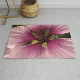Ethereal Pink Rose Of Sharon Art Photo Rug