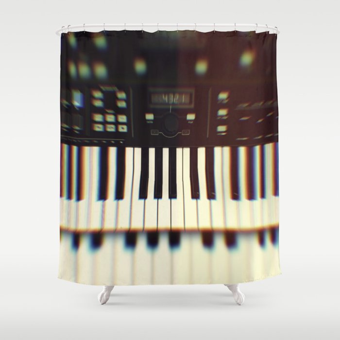 Piano Keyboard Synthesizer Shower Curtain