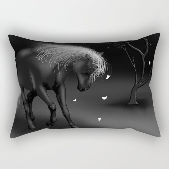 Black Horse Rectangular Pillow