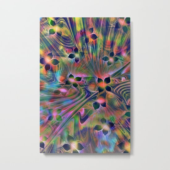 Floral Fractal Metal Print
