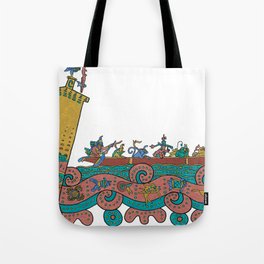 Puerto Morelos Light House (Antique Mexican Style) Tote Bag