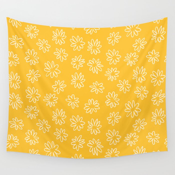 Sunshine Yellow Daisies Wall Tapestry by Lathe and Quill Society6