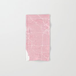 Los Angeles, CA, City Map - Pink Hand & Bath Towel