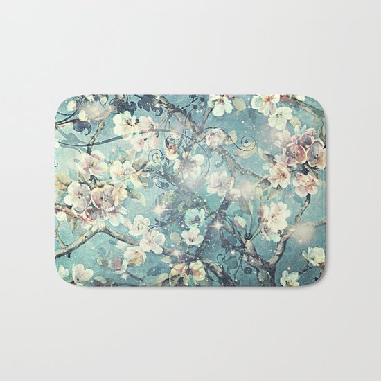 Sparkling cherry blossom tree Bath Mat