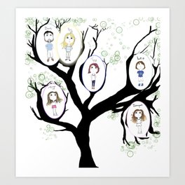 Personalized Family Tree Art Print By Colleenmcallister Society6