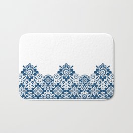 Blue lace on white background . Bath Mat | Retro, Retrolace, Bluelace, Graphicdesign, Pattern, Old, Lace, White, Illustration, Abstract 