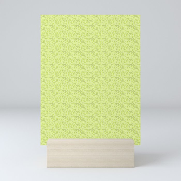 child pattern-pantone color-solid color-light green Mini Art Print